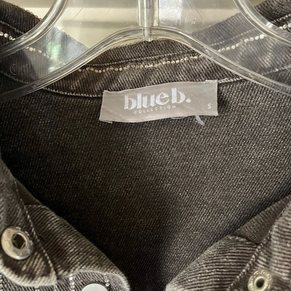 Blue B Western Denim Snap Button Up with Glitzy Detailing - Picture 4 of 7